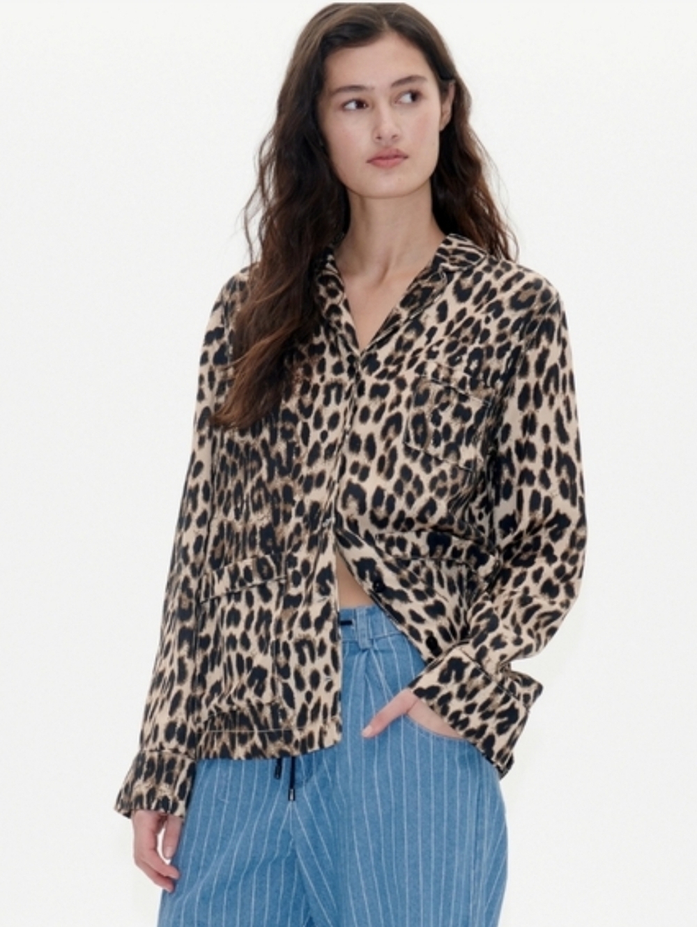 Baum Und Pferdgarten Mehar Shirt Jacket Shacket Leopard Cheetah Size 34/XS